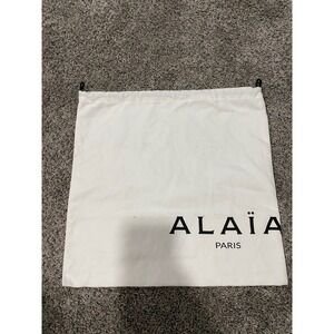 Alaïa Dust Bag Unisex OS White Good Cotton Canvas Logo Drawstring Accessory